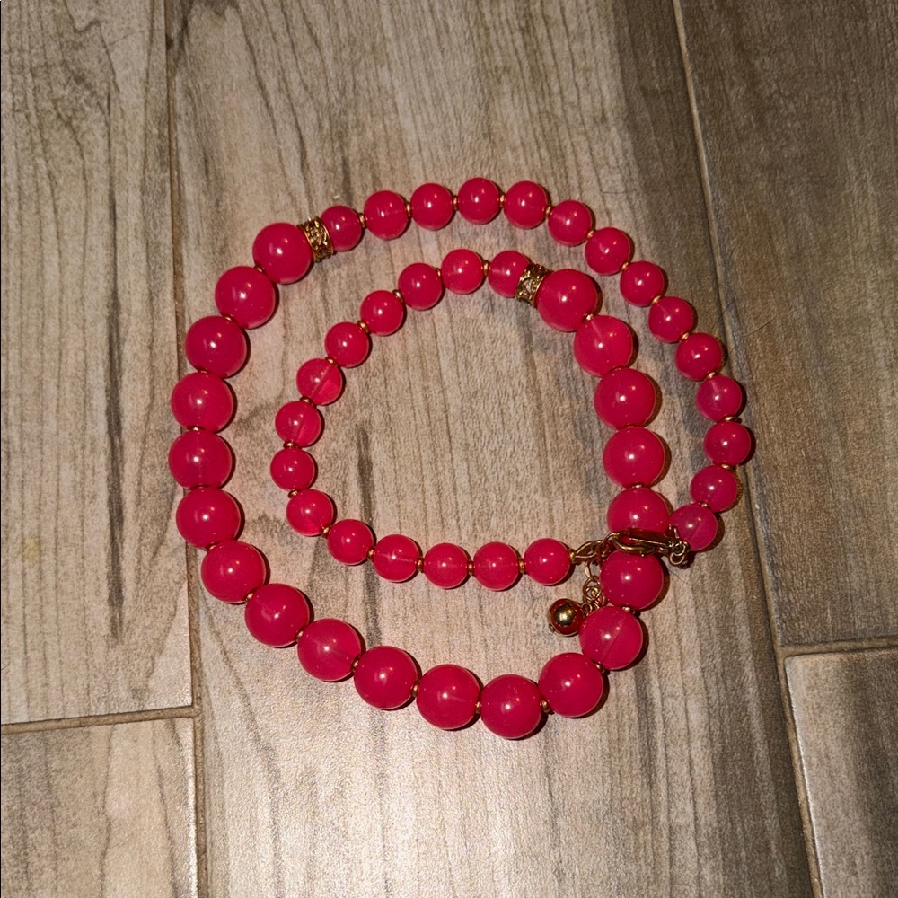 Vibrant Pink Beaded Necklace by Kate Spade